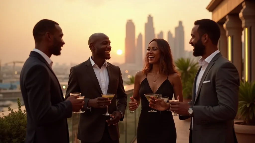 African professionals outdoor Dubai